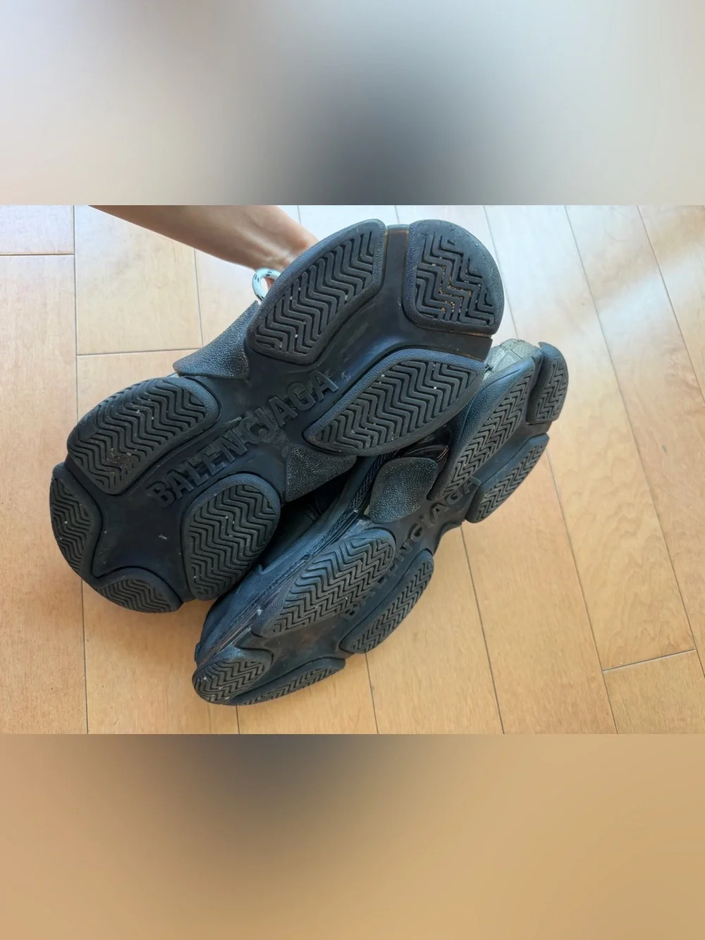 Balenciaga Triple S Black Sneakers with White Rope Laces - Picture 7 of 7